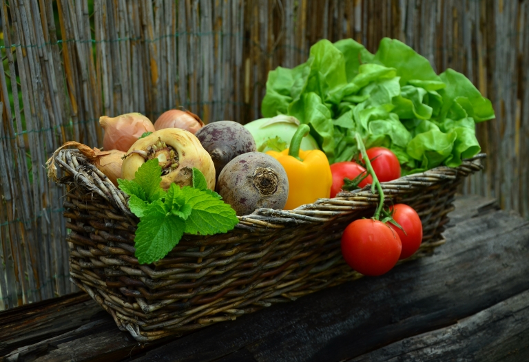 vegetables in a vegetable basket