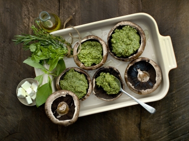 pesto portobello mushrooms