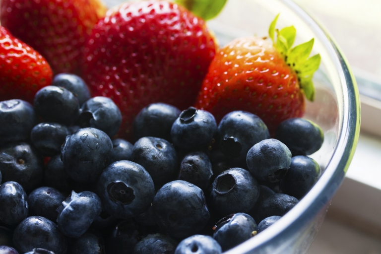 blueberries and strawberries
