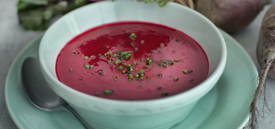 beetroot soup with chives